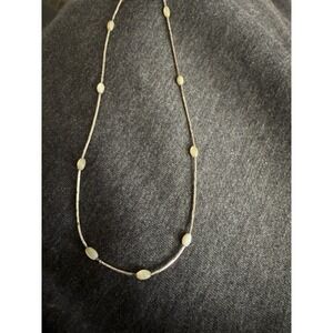 Vintage Liquid Sterling Silver 925 Mother Of Pearl Necklace ~16.5" #349